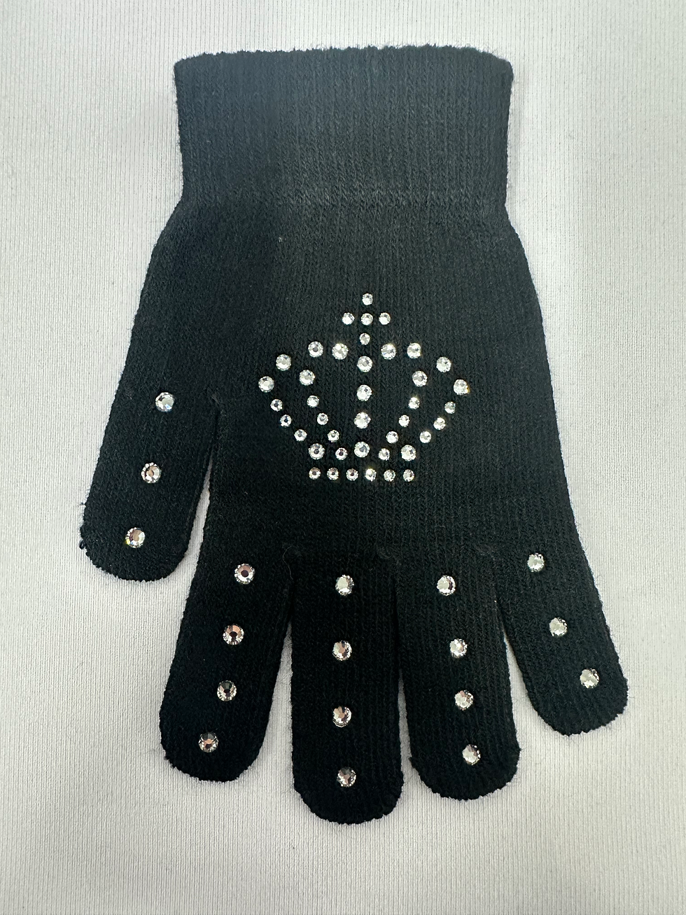 Thumbnail: Black Ice Princess gloves with silver crystals