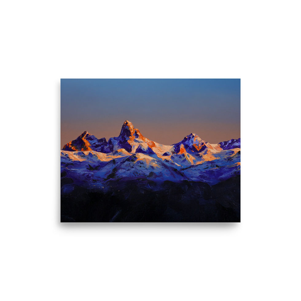Thumbnail: Teton Alpenglow | Original Oil Matte Print