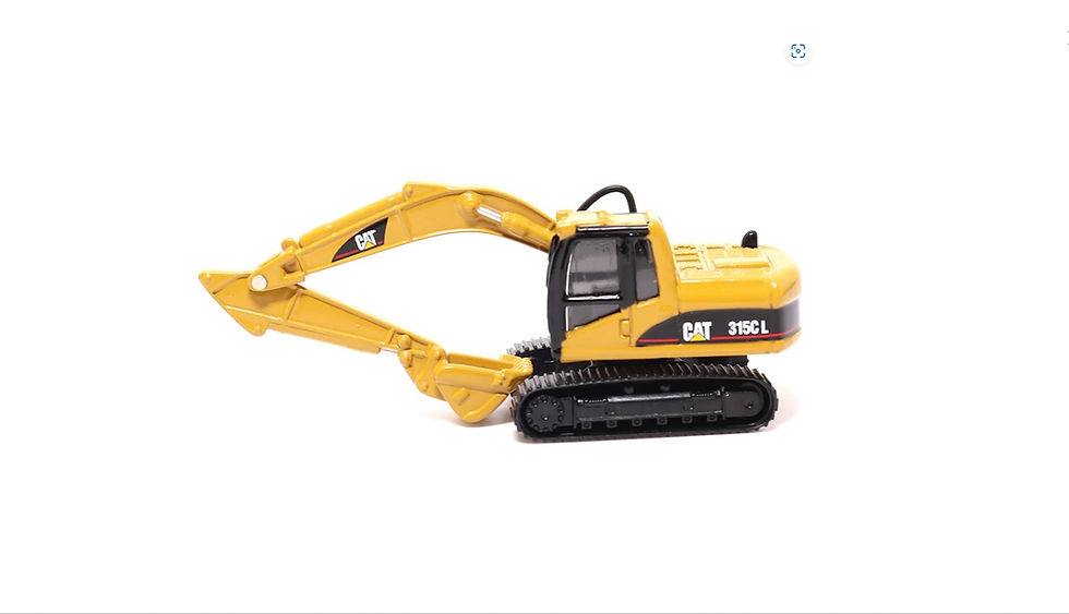Thumbnail: 84415 1:87 HO Caterpillar CT600 Day Cab Tractor w/ Lowboy Trailer & Excavator