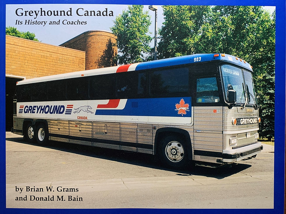 Thumbnail: "Greyhound Canada-It’s History & Coaches" by Brian Grams ISBN 0-919487-71-8
