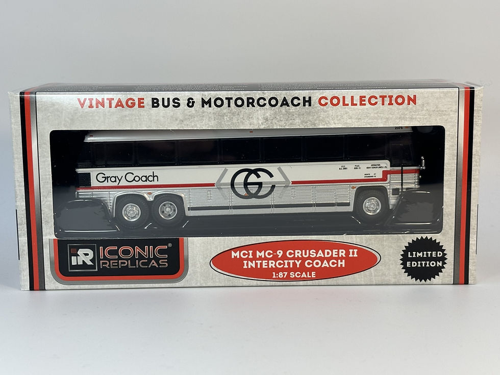 Thumbnail: 87-0330 *WITH CORRECT SILVER RIMS* 1:87 MCI MC-9 Gray Coach