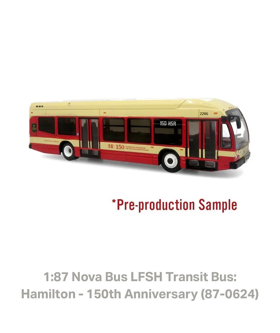 Thumbnail: 87-0624 1:87 HO Scale Nova Bus LFSH Transit Bus: HSR Hamilton 150th Anniversary