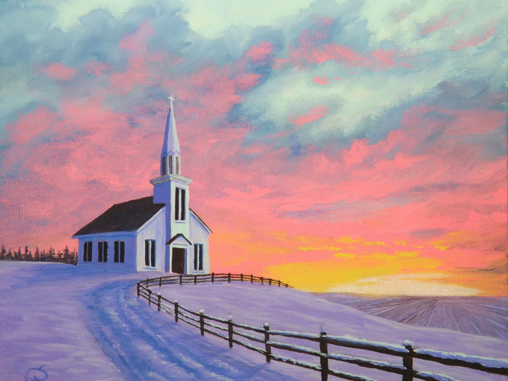 Country Church Sunrise