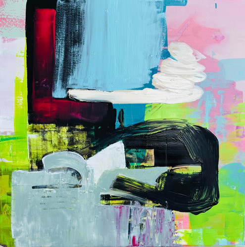 Liminal Neon Currents, 2025 | 90x90 cm | acrylic on canvas
