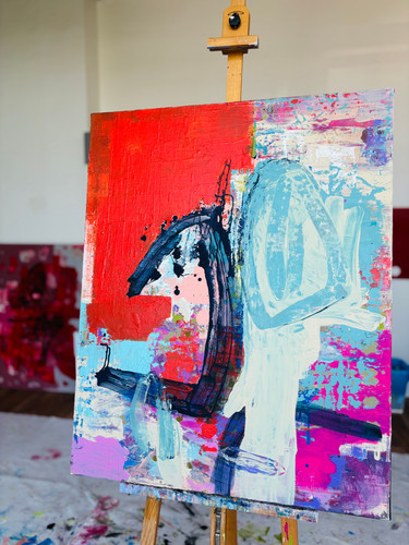 Chaotic Grace, 2025 | 80x100 cm | acrylic on canvas | Evgeniya