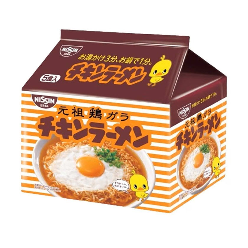 NISSIN Chicken Ramen Instant Noodle 5's 425G/日清 元祖雞汁即食麵五包裝 425克