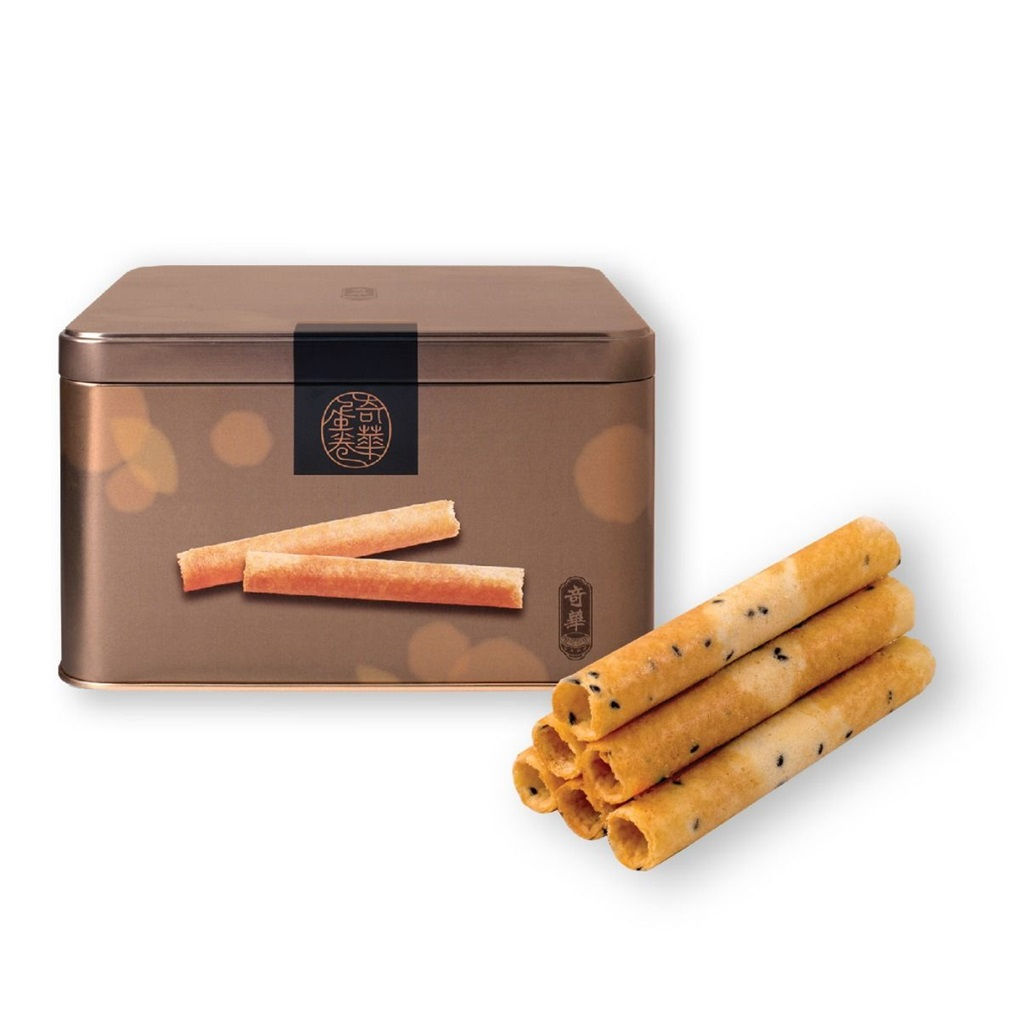 Kee Wah Bakery Sesame Eggrolls (400g)/ 奇華 黑芝麻蛋卷 (400克)
