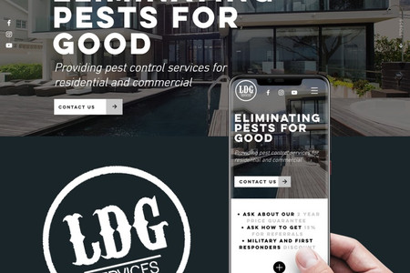 LDG Services LLC: LDGServicesLLC.com is now live! We created a modern sleek website for this pest control company located in Houston TX &amp; this is how you STAND OUT. This isn&#39;t your standard exterminator website filled with &quot;bugs&quot;; the emphasis was placed on conciseness &amp; cleanliness...giving the customer exactly what they need complimented with a breath of fresh air... don&#39;t believe us just take a look. Contact us today for all website design needs: info@luxuriouswebdesign.com