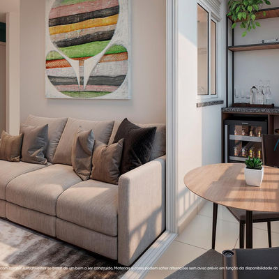 Sala e varanda do condomínio Village Prime Calhau II