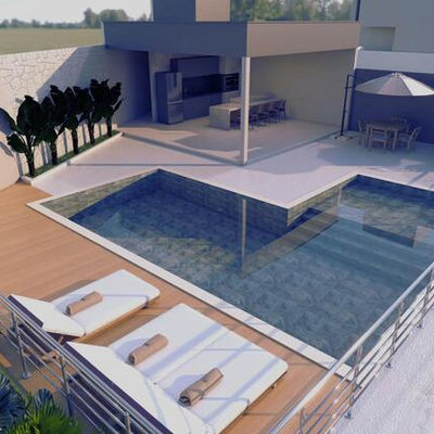 Piscina e área gourmet do Condomínio Villa Brunet São Luís