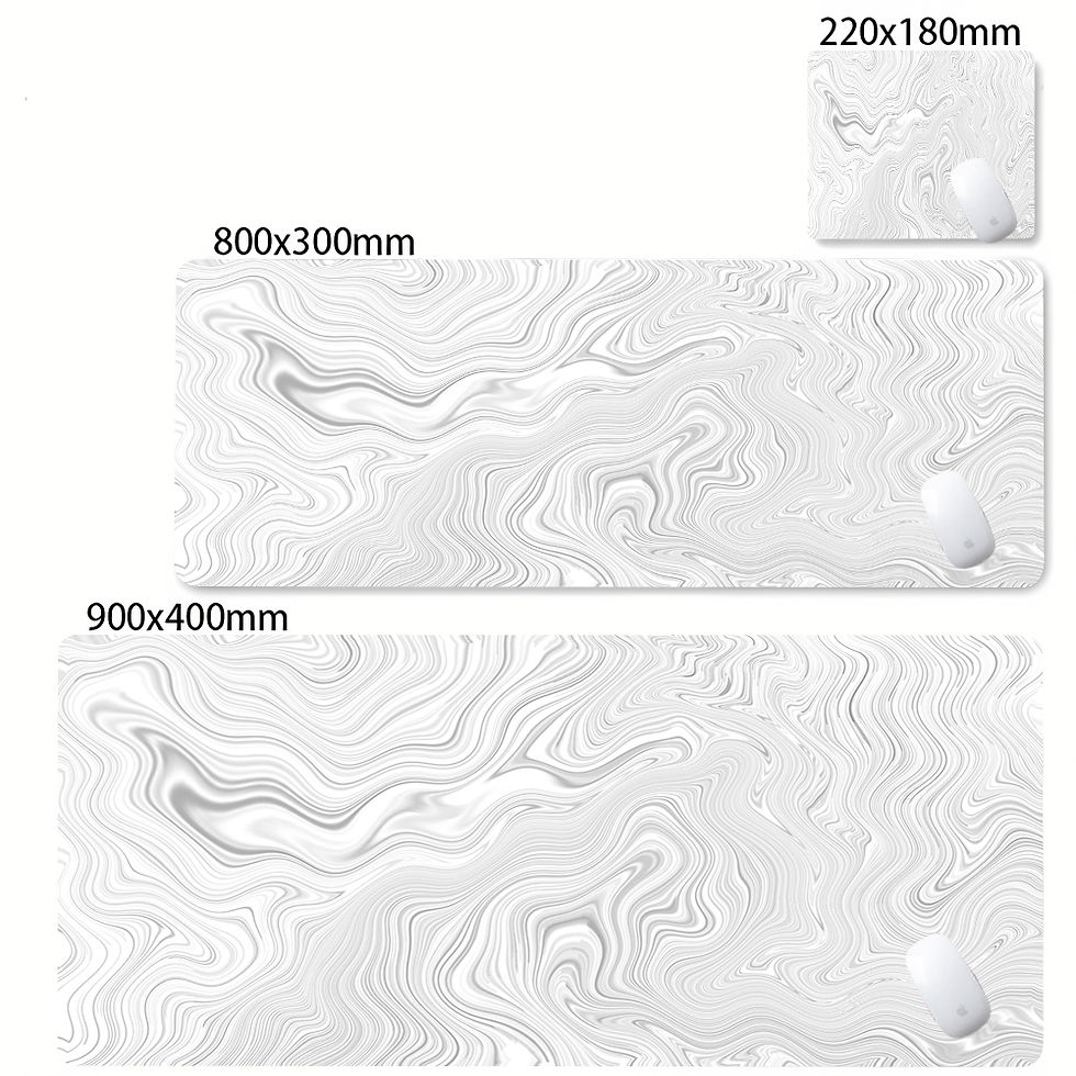 Thumbnail: XXL Desk Mat Black And White Strata Liquid Mousepad Large Abstract Mouse Pad Gam
