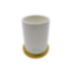 Cylindrical Porcelain Pot with Bamboo Base