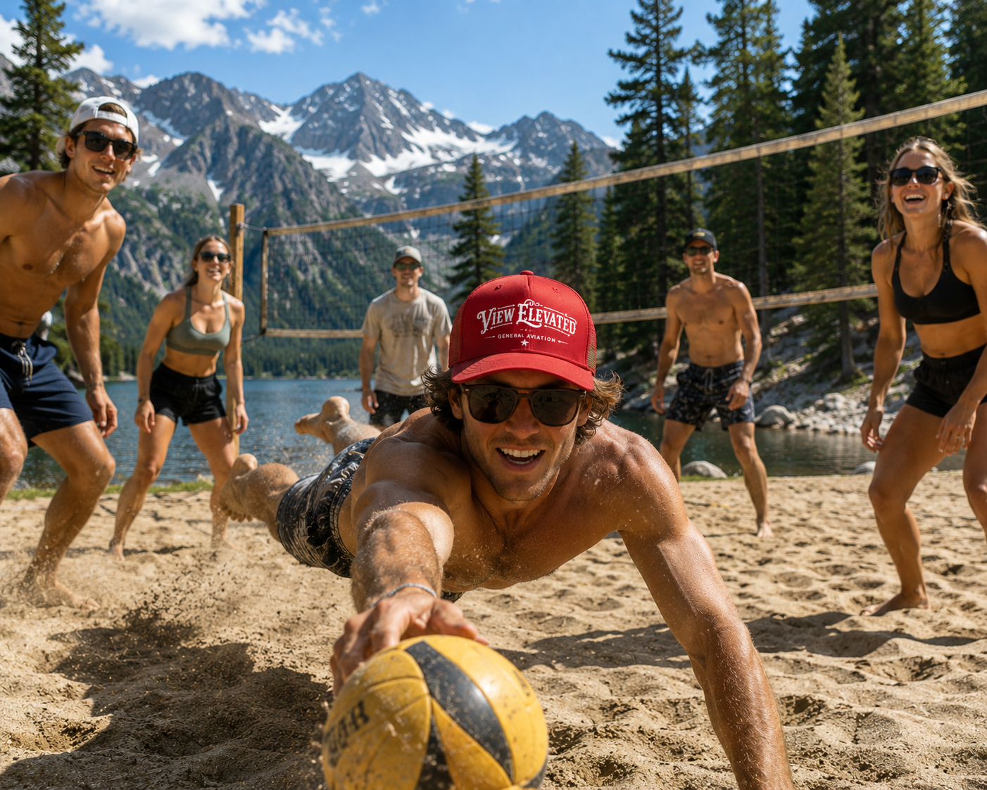 View Elevated Red Trucker Cap