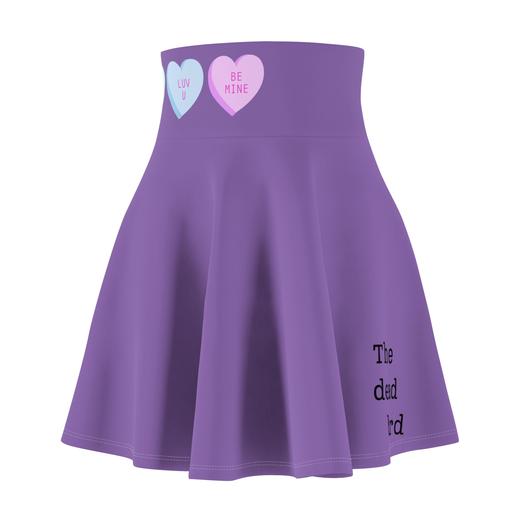 Women's Skater Skirt with Heart Design, Cute Casual Skirt,