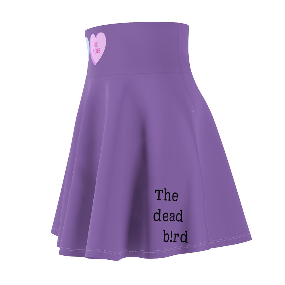 Thumbnail: Women's Skater Skirt with Heart Design, Cute Casual Skirt, 
