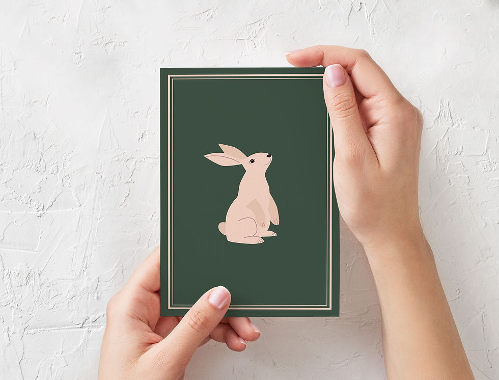 Thumbnail: Pink bunny on a green background