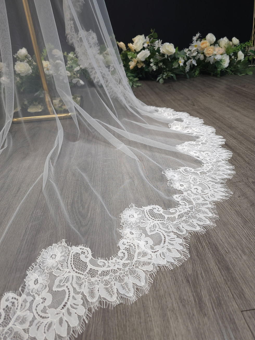 Thumbnail: Wide Eyelashes Lace Drop Veil