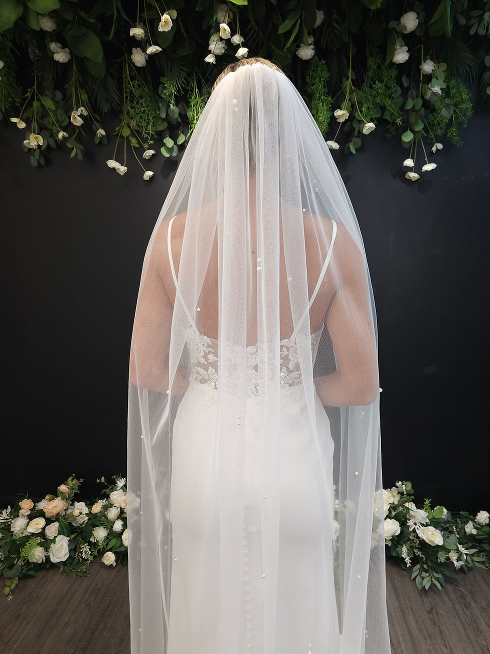 Thumbnail: Ema - Super Soft English Tulle  With Pearls