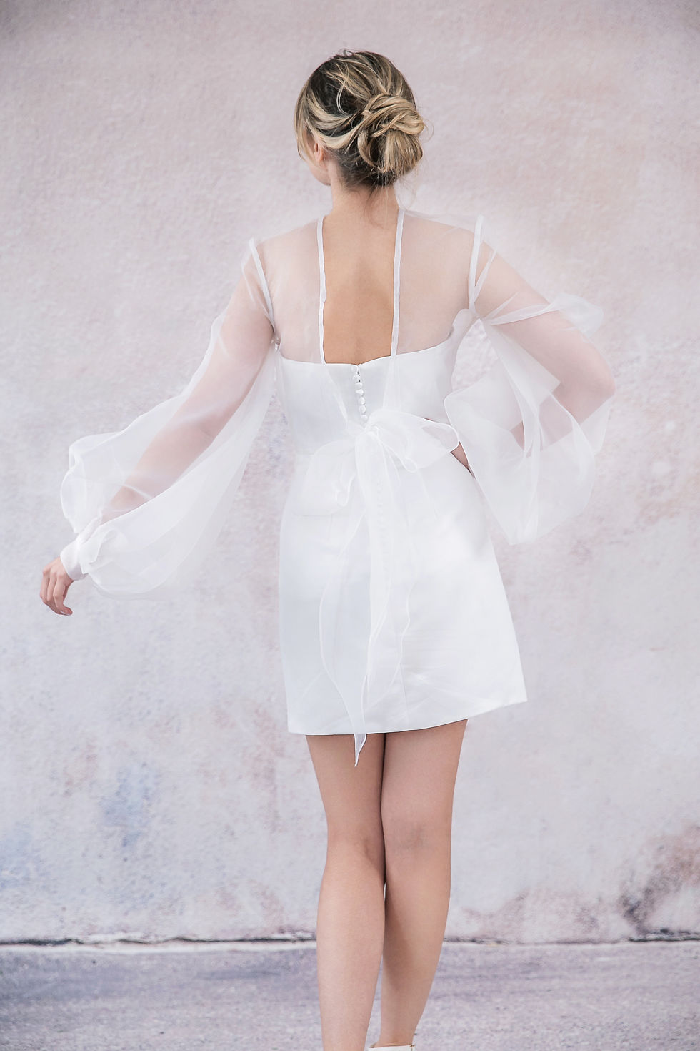 Thumbnail: Organza  top with long sleeves