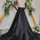 Thumbnail: Raven - Black Satin Detachable Train