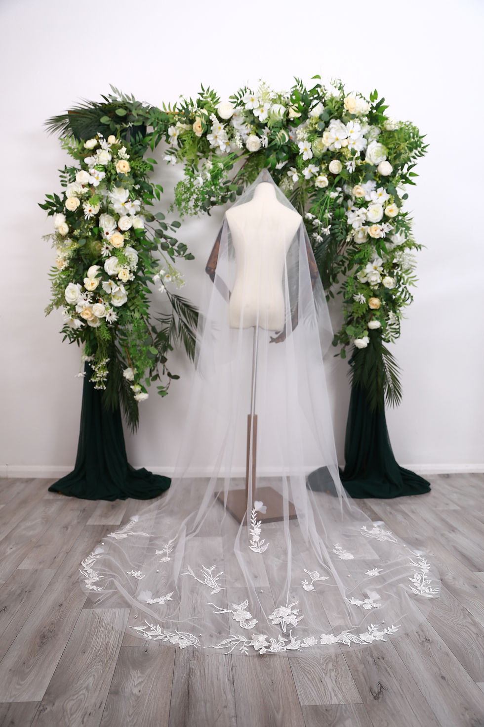 Thumbnail: Victoria - Pearl & Corded Lace Veil