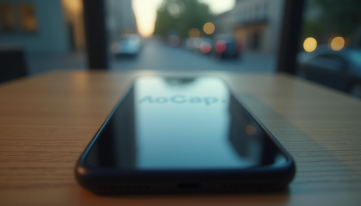 Eye-level view of a smartphone with a chat screen showing the phrase âNo Capâ