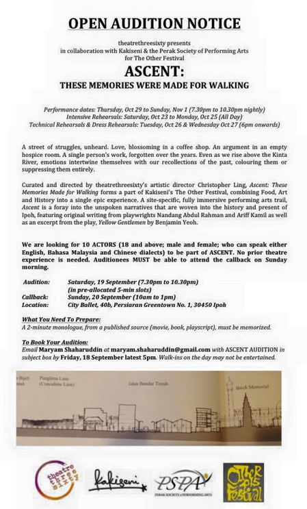 Ipoh Audition - Kakiseni for The Other Festival