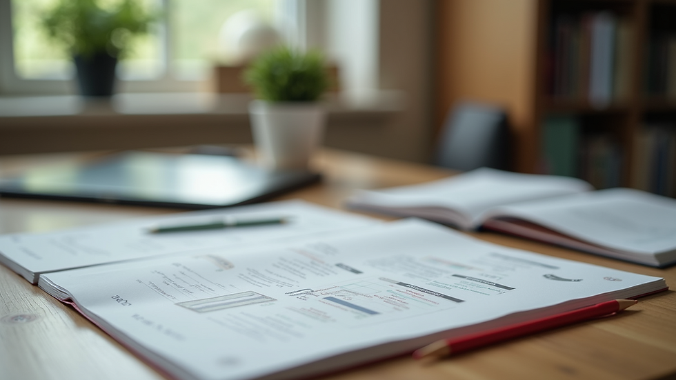 Close-up of educational materials arranged on a table
