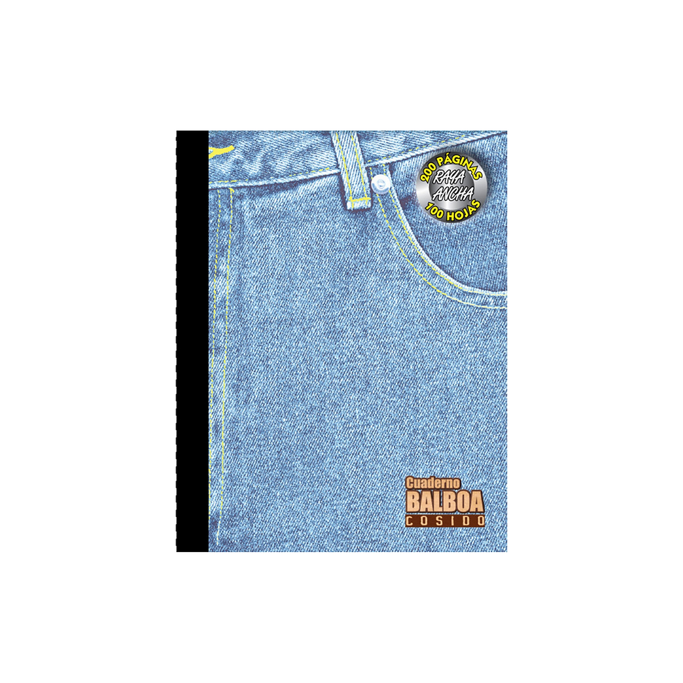 Miniatura: Cuaderno Cosido Grande Jeans, 200 páginas