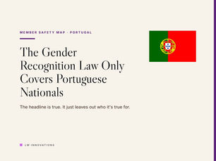 Living in Portugal: The Gender Recognition Law Only Covers Portuguese Nationals