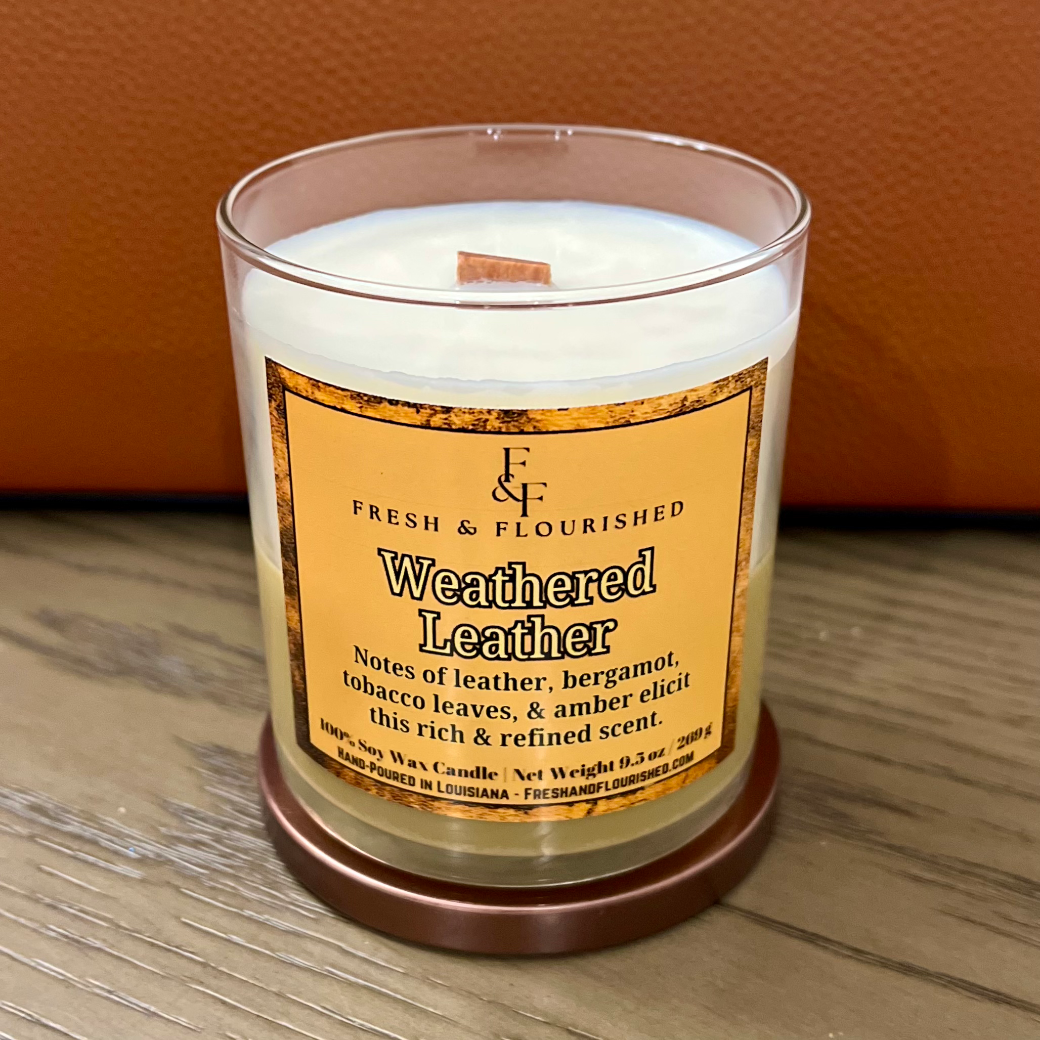 Weathered Leather Candle