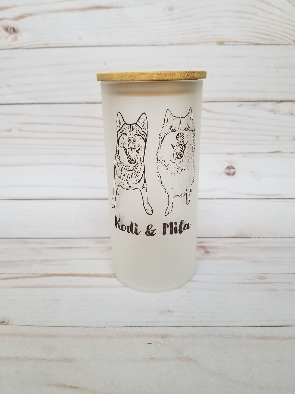 Thumbnail: Custom Pet Portrait Frosted Tumbler