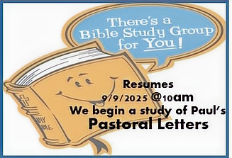 Tuesday Bible Study Resumes on September 9th @ 10am