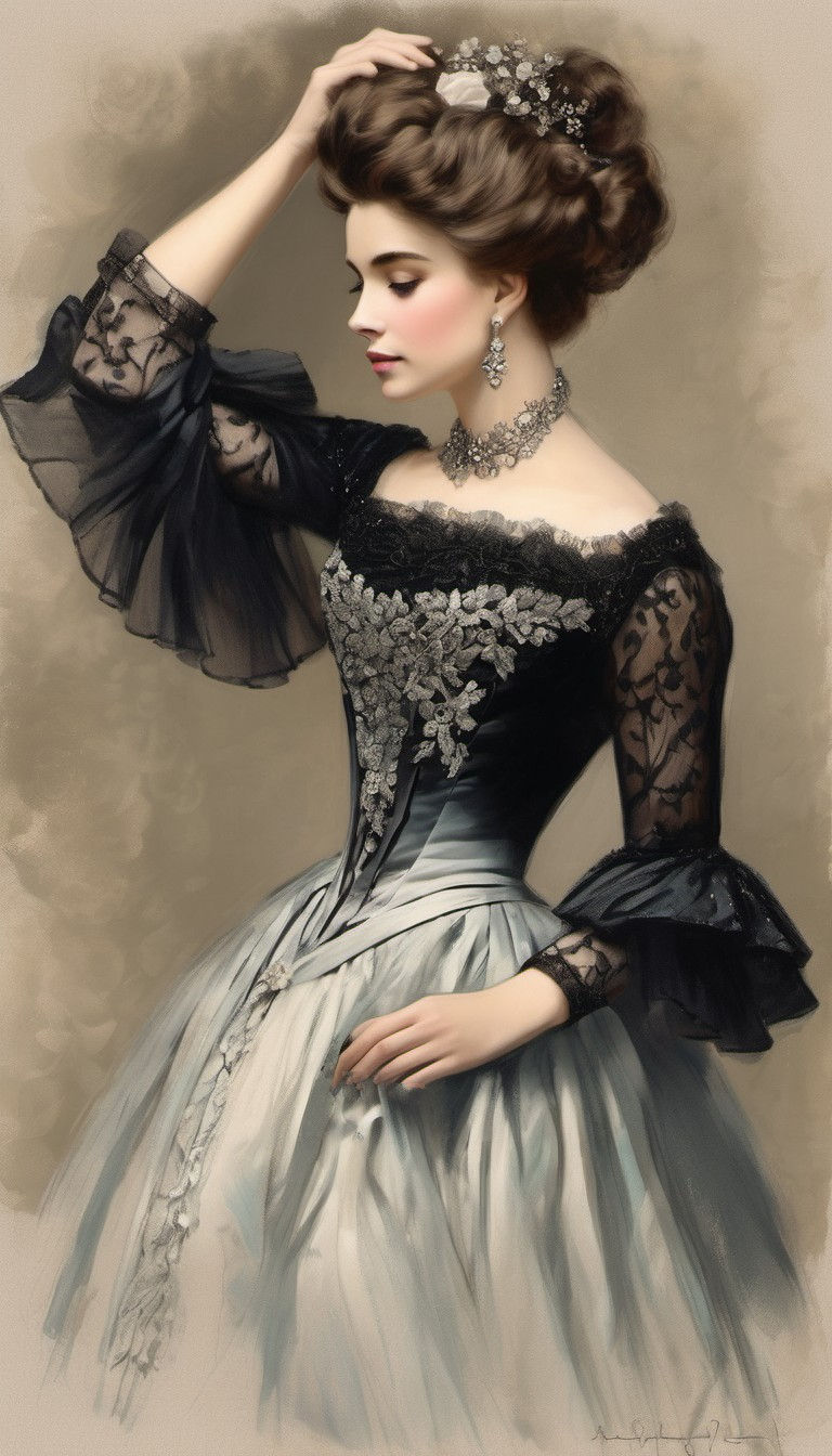Thumbnail: Portret contesă-material textil tapițerie