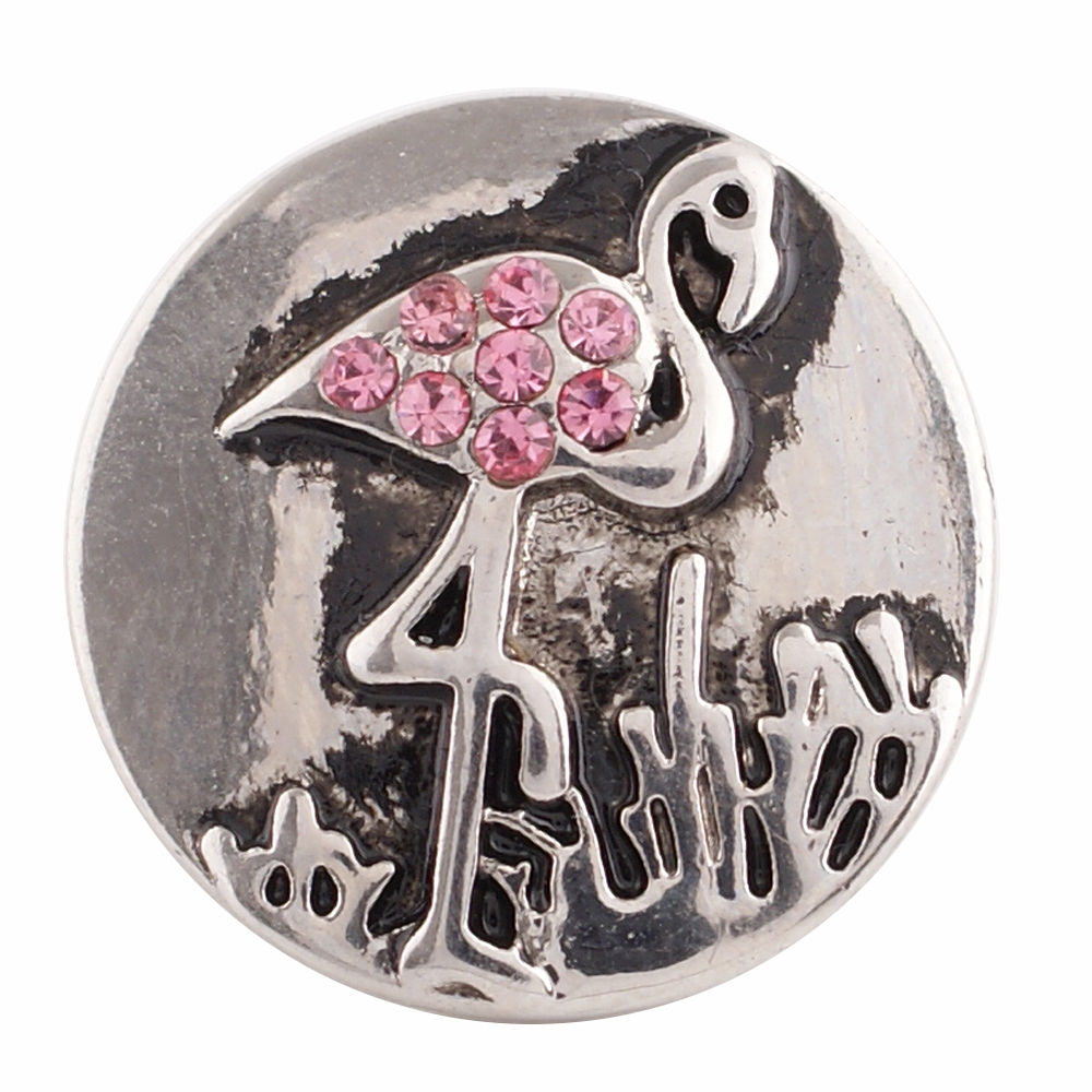 Flamingo with Pink Crystals 18mm