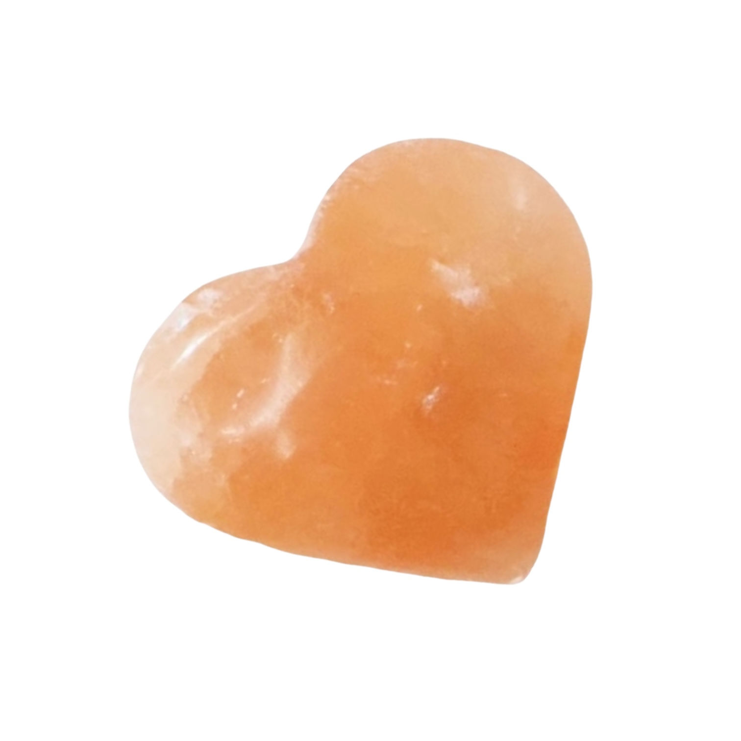 Orange Selenite Heart Palm Stone