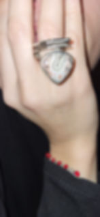 Bague argent massif Agate vue de face