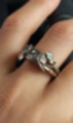 Bague argent et cristal vue de face