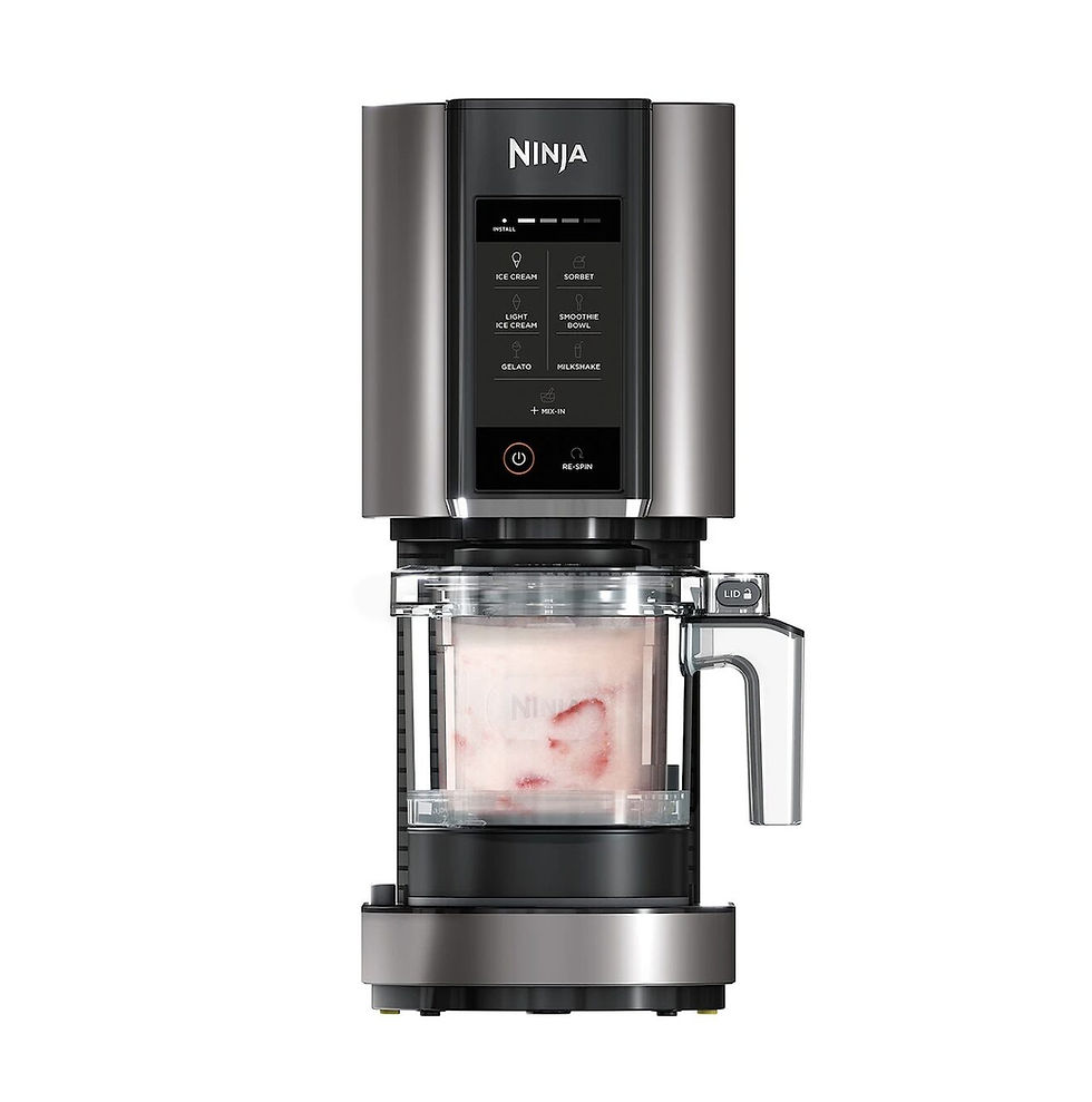 Ninja CREAMi 7 Pre-Set Programme Ice Cream & Frozen Dessert Maker With 5 Additional Dessert Tubs With Lids And Ice Cream Scoop (NC300UKCO) - Black & Silver