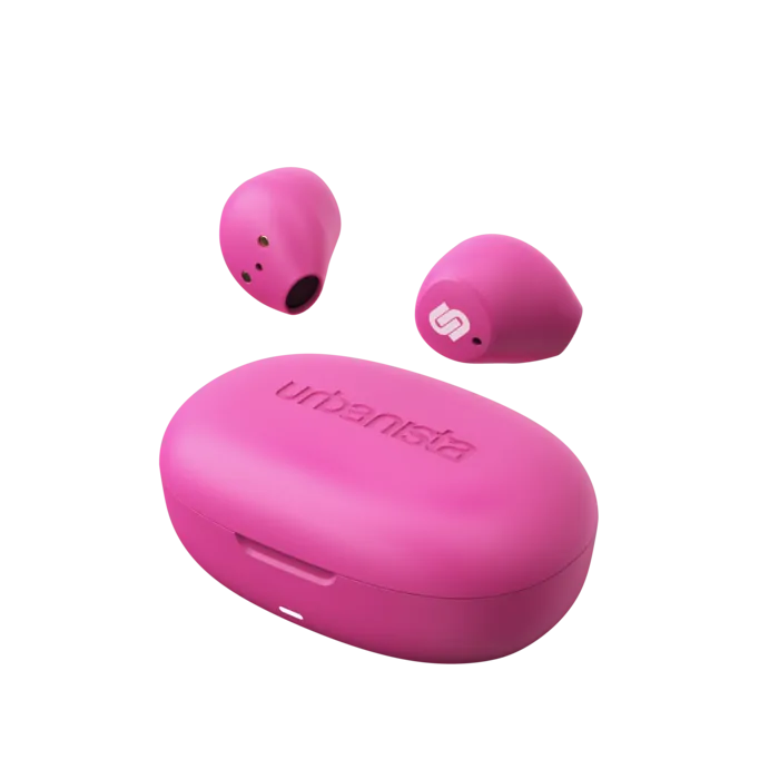 pink wireless earbuds