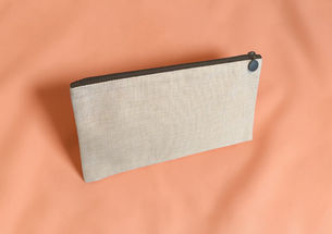 Cosmetic Bags (Linen) With Zip Personalised