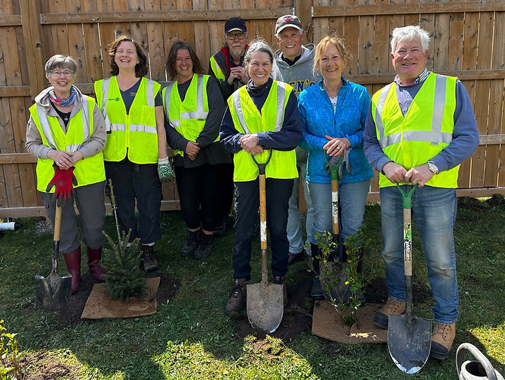 Rotary Club of Erin volunteered to plant trees along the Elora Cataract Trailway