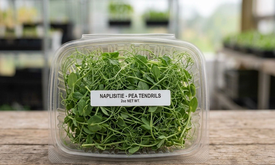 Afila Pea Tendrils, 2oz (Grown From Organic Seeds)