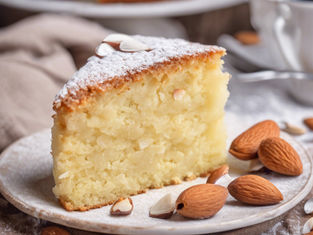 Almond cake with cream cheese