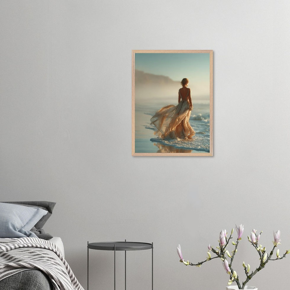 Miniaturbild: Sanfte Brandung – Fine Art Poster im Naturholzrahmen