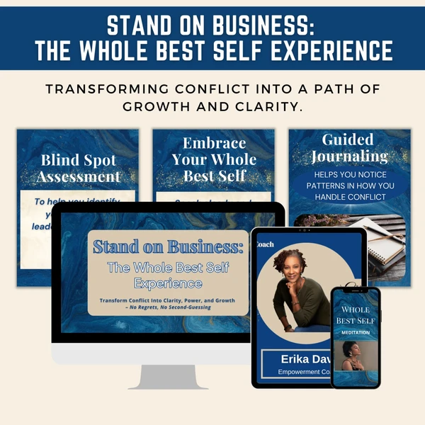 Computer and Journal screens with Stand On Business Whole Best Self Program