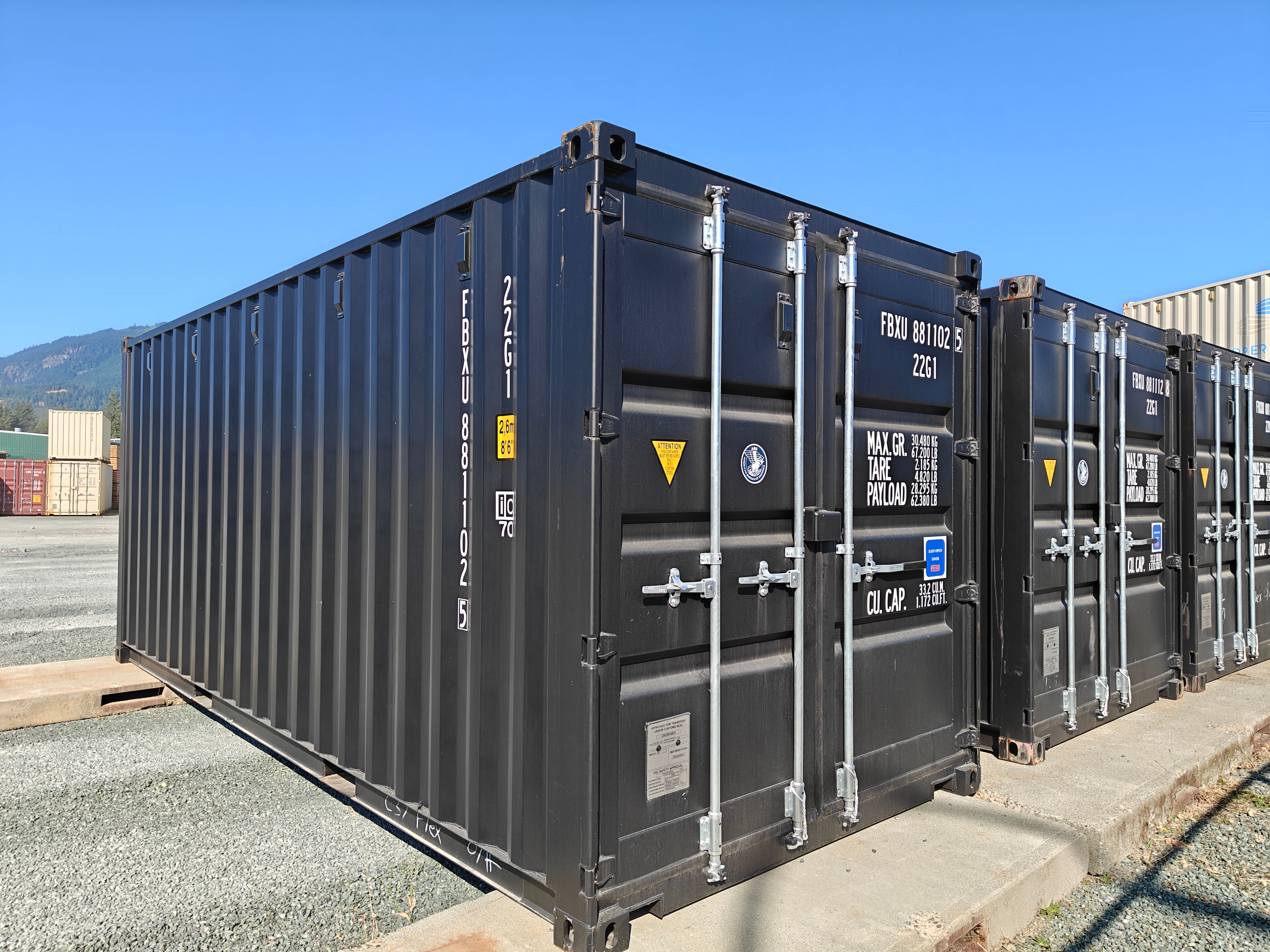 20' Black Shipping Container