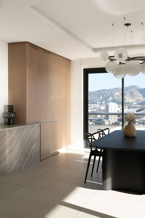 Mathilde Lebreuil - photographe d'architecture et intérieurs Marseille PACA - COJU architectures - Marseille - Rénovation appartement la Cadenelle - mobilier sur mesure - marbre Mattout 