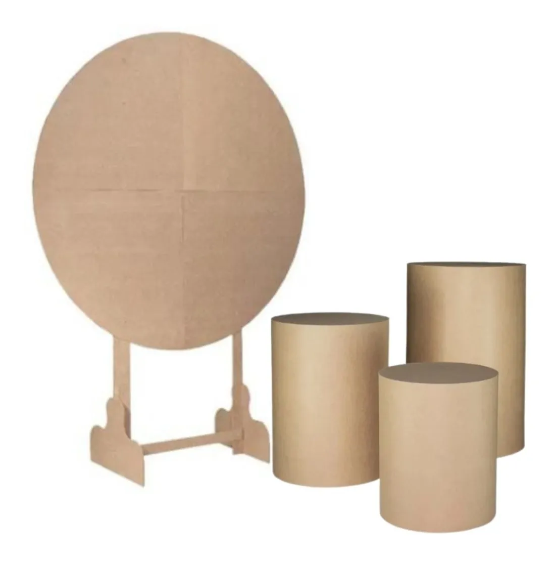 Kit Trio Mesa Cilindro + Painel Redondo Mdf 150 X 210 Grande