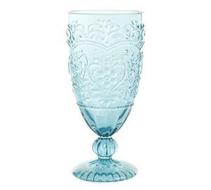 Light Teal Carousel Water Goblet